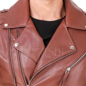 Chaquetas de cuero de moda para hombre, ropa de calle transpirable con capucha, diseño personalizado, chaqueta de cuero genuino de alta calidad, OEM personalizado - Product Image 6