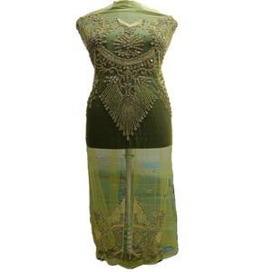 Elegance Nigerian Designer Long Blouse with Beaded Embroidered <b>Laced</b> Placement for Spring Autumn Winter Seasons - Product Image 1