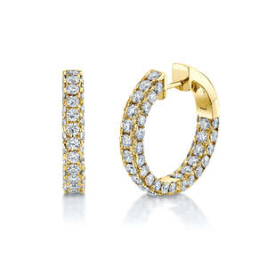 Encantadores pendientes de aro de diamante de moissanita redondos brillantes de Plata de Ley 925 Micro pavé pequeños aros con Clip regalo para boda - Product Image 2