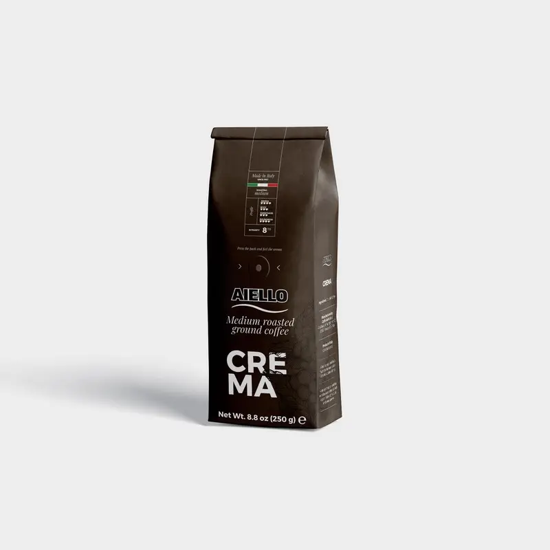 100% 아라비카 신선한 지상 커피 250gr 밸브 소프트 팩 세련된 뒷맛 커피 애호가