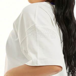 เสื้อยืดแขนสั้นโอเวอร์ไซส์สไตล์ไม่เหมือนใครเสื้อยืดโอเวอร์ไซซ์แขนสั้นผ้าคอตตอน100% - Product Image 4