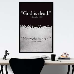 Minimalist God Is Dead Nietzsche Is Dead Canvas <b>Poster</b> - Product Image 2