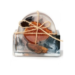 Dessous de verre en bois et en résine de forme personnalisée à décorer - Product Image 5