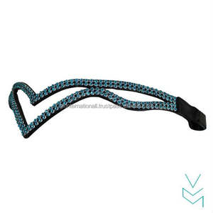 Cristales personalizados Perlas Diamantes de imitación Cuero decorativo Caballo Brow Band en todos los tamaños personalizados Formas y colores - Product Image 4