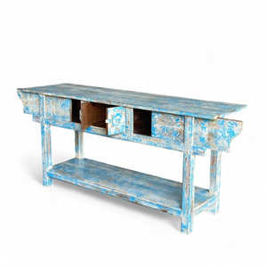 Mesa Consola Rústica de Madera Hecha a Mano para Sala de Estar con Espejo, Ideal para Decoración del Hogar o Uso en Hoteles - Product Image 3