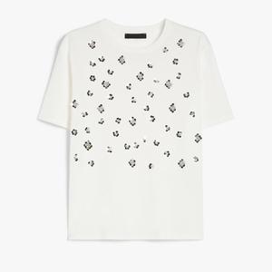 Camisetas de Manga Corta para Mujer, Transpirables, Ajustadas, Cuello Redondo, Estampadas, 100% Algodón, Antiarrugas, Secado Rápido, Ecológicas, Estilo Coreano - Product Image 1