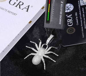 Colgante de Araña 3D con Diamante Moissanite, Estilo Hip Hop, Chapado en Oro, Engaste de Canal, Corte Princesa - Product Image 2