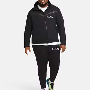 Conjunto de chándal de invierno para hombre, alta calidad, venta al por mayor, logotipo personalizado, ropa deportiva de gran tamaño Lisa para hombre, forro polar de algodón - Product Image 6