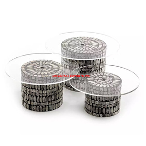 Soporte de pastel cuadrado de madera Buena calidad Diseñador hecho a mano Soporte de chocolate Madre de perla Nuevo soporte de pastel - Product Image 5