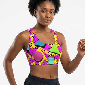 Nouveau soutien-gorge de sport tendance personnalisé en dentelle, respirant, à maintien moyen, dos croisé et rembourré, grandes tailles - Product Image 4