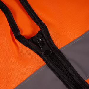 Chaleco de Seguridad Reflectante Naranja de Alta Visibilidad a Precio Económico |   Chaleco de Trabajo Transpirable para Exteriores con Cremallera y Logotipo Personalizado - Product Image 6
