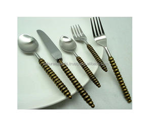 Juego de cubiertos para servir cena de aspecto único, juego de cubiertos de boda con acabado plateado de acero inoxidable, hecho a mano, personalizado - Product Image 3