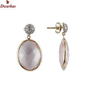 Boucles d'oreilles en argent sterling 925 faites à la main avec pierre de quartz rose Style classique pour cadeau grossiste direct bijoux en argent - Product Image 4
