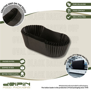 Hecho en Italia, papel a prueba de grasa personalizable, taza para hornear negra ovalada desechable, revestimientos para magdalenas, estuches para magdalenas, diferentes tamaños - Product Image 3