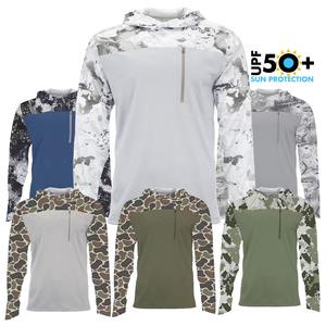 UPF 50 + camisas de pesca de manga larga protección Uv camuflaje de secado rápido personalizado protección solar profesional transpirable pesca Sudadera con capucha - Product Image 1