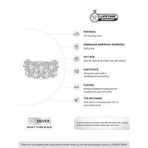 Anillo de diamantes de racimo único de plata - Product Image 5