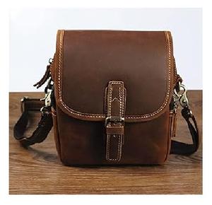 Bolso de cuero cruzado con eslinga de moda con estilo vintage, decoración de botones, cremallera duradera, precio de fábrica, bolso de cuero de bajo costo para la venta - Product Image 1