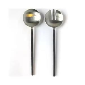 Servidor de Ensalada para Servir la Ensalada, Chapado en Oro Mate, Nuevo Cubertería de Metal Plano - Product Image 4
