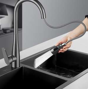 <span class=keywords><strong>Robinet</strong></span> de cuisine à <span class=keywords><strong>double</strong></span> <span class=keywords><strong>sortie</strong></span> en alliage de zinc moins cher <span class=keywords><strong>robinet</strong></span> extractible d'eau chaude et froide adapté aux éviers - Product Image 4