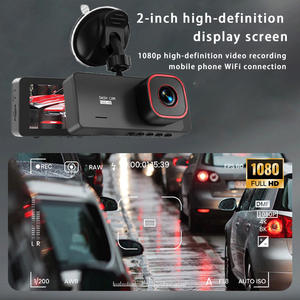 Ön ve Arka Araç Kamerası 1080p Wifi Üçlü Lensli Android Canlı İzleme Özellikli Araç Kamerası - Product Image 2