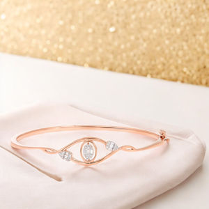 Blushing Elegance 0.25Ct Baguette & Round Diamond Bracelet en diamant cultivé en laboratoire en or rose 14K OEM de gros - Product Image 1