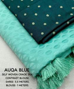 <b>Hot</b> Selling Crape Silk With Woven Design <b>Saree</b> Manufacturer And Supplier From Surat At Whole Rate From Surat - Product Image 3