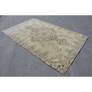 Oriental Beige Vert 6.2X9.5 ft Grande Surface Tapis En Laine Vintage Turc Patchwork Abstrait Couloir Rectangulaire Latex Tapis De Chambre - Product Image 2