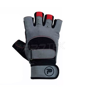 Guantes de cuero de Color gris para levantamiento de pesas, manoplas de seguridad para gimnasio, ejercicio, levantamiento de pesas, precio barato de fábrica - Product Image 2