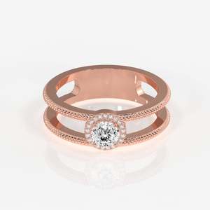 Men's 14K Gold <b>Ring</b> with Portuguese Cut Moissanite Diamond Regal <b>Crown</b> Collection - Product Image 6