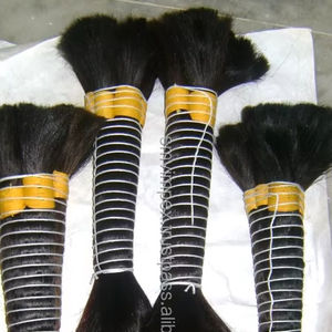 Venta al por mayor de fábrica 100% Cabello humano Remy real. Sin trama profunda suelta onda recta natural cabello trenzado a granel crudo - Product Image 6