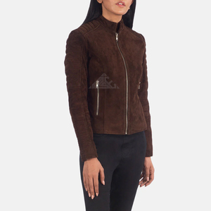 Vestes en cuir de motard pour femmes à la mode Logo personnalisé vêtements d'extérieur élégants de haute qualité pour l'hiver et l'automne vêtements de mode pour femmes - Product Image 2