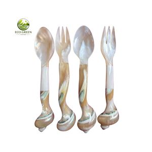 Wholesale Eco Friendly Pearl Shell Fruit Fork Handcrafted <b>Mosaic</b> Handle Mini Tasting Fork Unique Tableware Supplies - Product Image 2