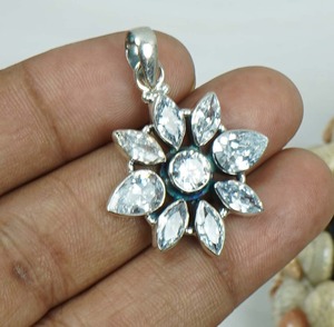 Pendentif à breloque en forme de marquise en argent sterling massif 925 pierre de naissance de décembre topaze bleue avec réglage de lunette pendentifs fins et breloques - Product Image 5