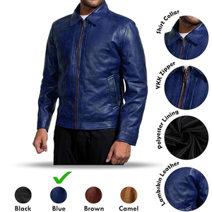 Wholesale Custom Designed Canvas Leather <b>Jackets</b> Solid Color Stand Collar Front Logo Low MOQ Breathable Waterproof High Street - Product Image 5
