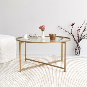 Mesa de centro de hierro negro con marco de Metal, mesa de té, sala de estar - Product Image 6