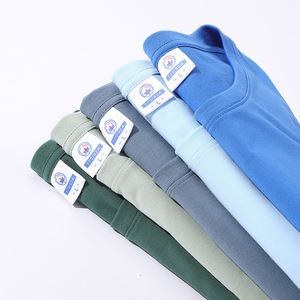 Camisetas de algodón de manga corta con cuello redondo transpirable sólido con logotipo personalizado de alta calidad para hombre - Product Image 3