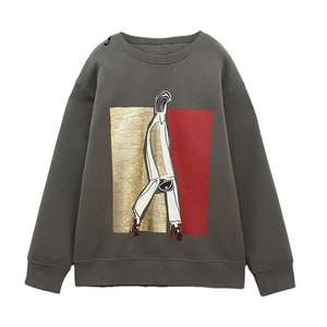 Sudadera con capucha de gran tamaño de algodón pesado para hombre, Sudadera de cuello redondo con diseño de logotipo personalizado en relieve para invierno, Sudadera de punto de gran tamaño - Product Image 1