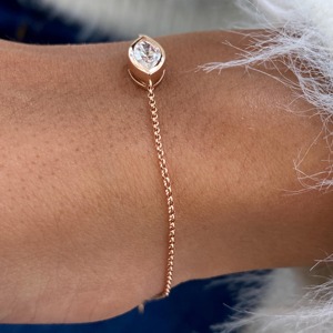 Bracelet en argent Sterling 925 plaqué or jaune avec diamant de laboratoire Marquise VVS certifié IGI personnalisé bijoux pour femmes - Product Image 3