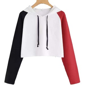 Venta al por mayor tasa nuevo diseño invierno cálido mujeres Crop Top Sudadera con capucha fábrica personalizada tamaño regular mujeres Crop Top Sudadera con capucha - Product Image 1