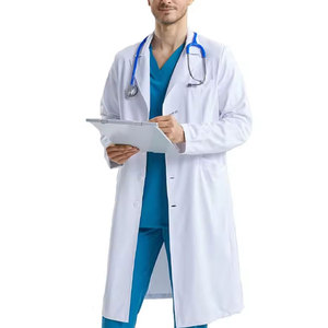 เสื้อโค้ทแลปทางการแพทย์ผ้าฝ้าย100% เสื้อคลุมห้องปฏิบัติการทางการแพทย์สำหรับใช้ในโรงพยาบาล - Product Image 1