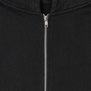Oversized Men's Cotton <b>Sweatshirts</b> <b>Plain</b> Full Contrast Zip Hoodies with Embroidered Logo <b>Black</b> Adult Clothing Embossed Printing - Product Image 3
