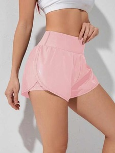 Pantalones cortos de algodón para gimnasio para mujer, pantalones cortos de yoga para entrenamiento, pantalones cortos de fitness hechos a medida, patrón sólido - Product Image 6