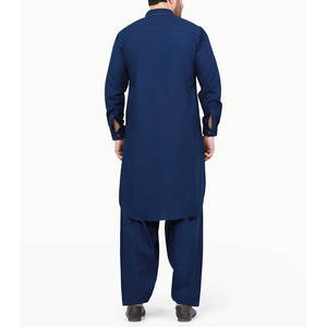 Conjuntos de Kurta Shalwar Kameez de Algodón, Ropa Musulmana de Verano e Invierno para Hombre, Shalwar Kameez Elegante en Color Liso - Product Image 3