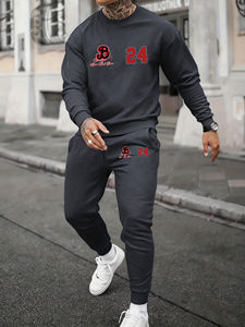 Conjunto de 2 Piezas de Sudadera con Capucha y Pantalones Deportivos de Forro Polar Cómodos para Hombre, Diseño de Jersey con el Número de Brooklyn Never Back Down, Estilo Informal para Otoño - Product Image 1