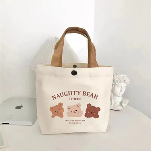 Eco Friendly Cotton <b>Canvas</b> Lady Fashion Vintage Tote Bag Reusable Heavy Duty Durable Custom Logo Shopping Travel Carry Bag - Product Image 5