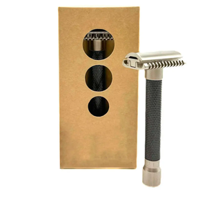 Rasoir de sécurité à barbe professionnel de 11cm Rasoir en métal à double tranchant lisse avec forme de poudre ANAAIF - Product Image 3