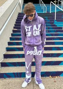 Ensemble de jogging unisexe haut de gamme pour l'hiver, style streetwear, avec fermeture éclair intégrale, capuche, confortable, imprimé, écologique et respirant - Product Image 6