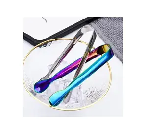 Kitchen Accessories Silver stainless steel tongs Bar Coffee Tools Stainless Steel Ice Tongs food Serving use