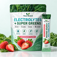 Poudre de boisson électrolytique Super Greens OEM avec sachet individuel, marque privée, supplément d'hydratation, santé intestinale