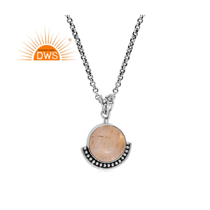 Collar con colgante de piedras preciosas de rutilo dorado Natural de plata de ley oxidada más vendido, joyería personalizada para mujer, regalo para ella - Product Image 1